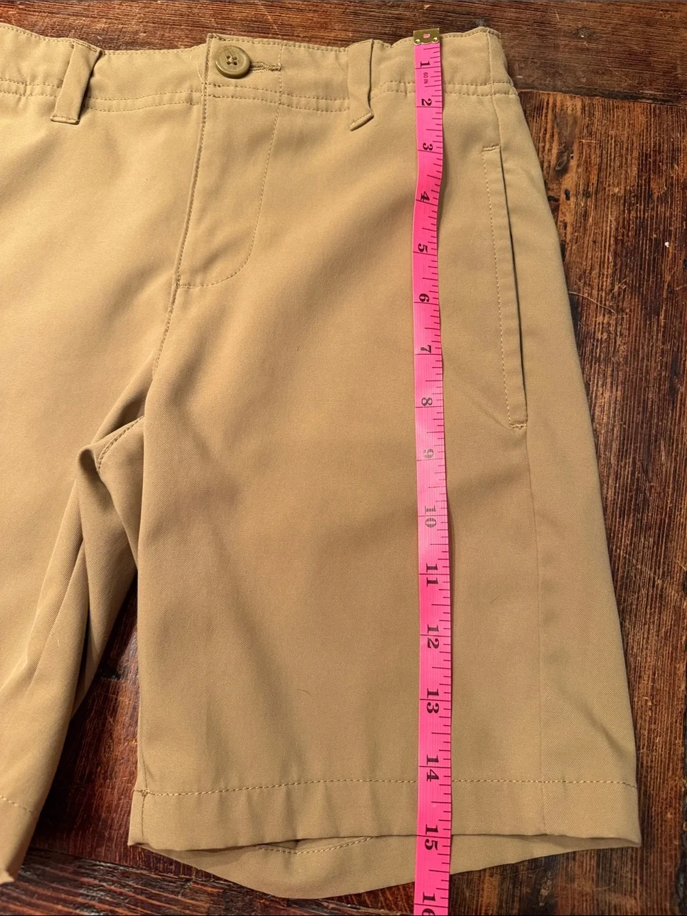 bcg Tan Flat-Front Kids Performance Shorts-Size Small